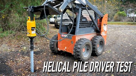 hydraulic helical pile driver skid steer|helical pile drives.